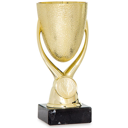 Copa portadiscos de 15 cm en oro, plata y bronce