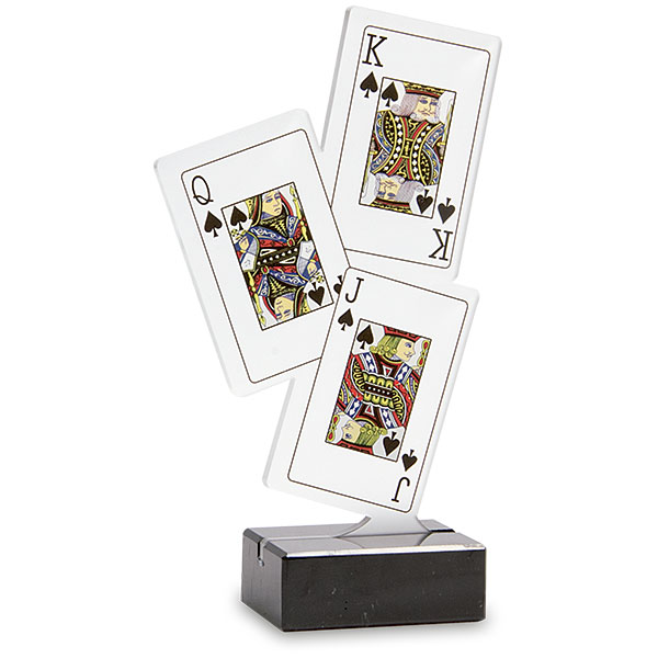 Trofeo cartas póker metacrilato