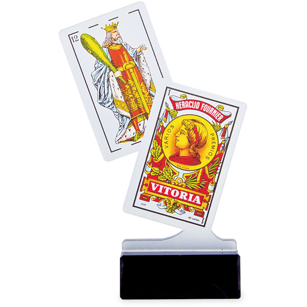 Trofeo cartas españolas metacrilato