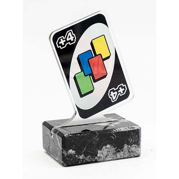 Trofeo cartas UNO metacrilato