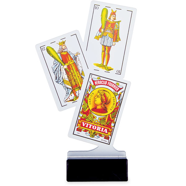 Trofeo cartas españolas metacrilato