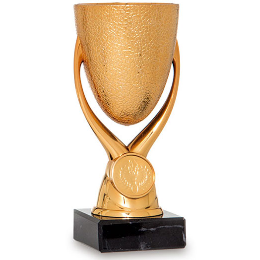 Copa portadiscos de 15 cm en oro, plata y bronce